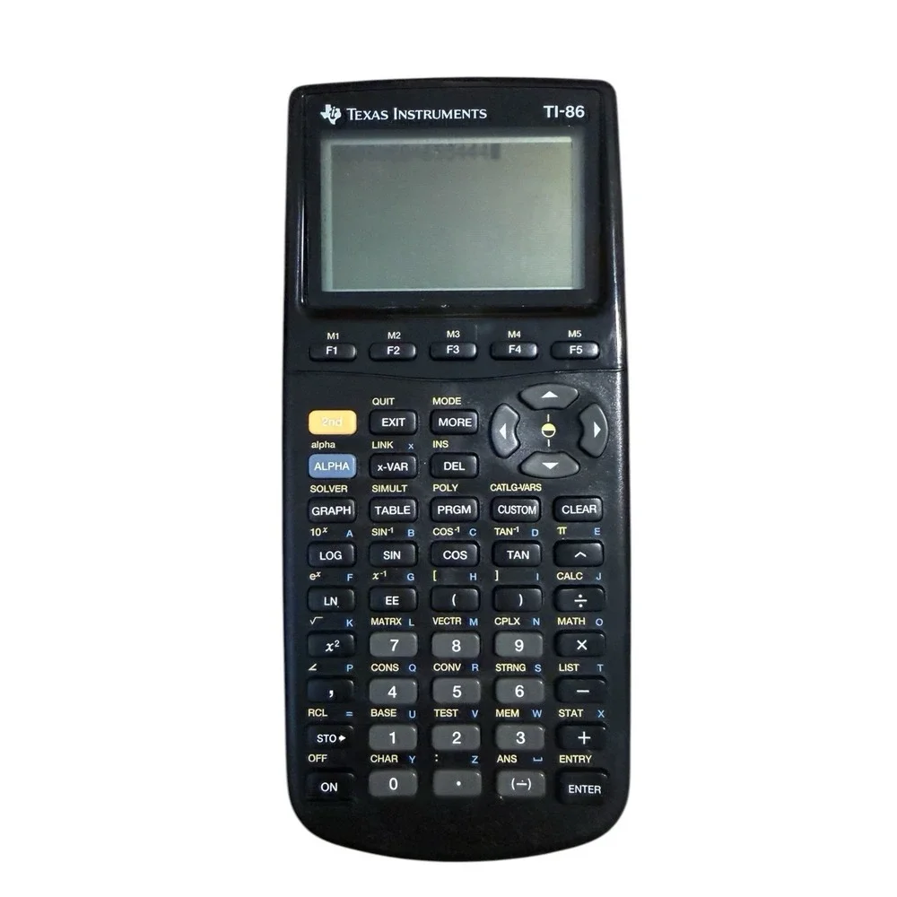 Texas Instruments Ti-86 Graphing Calculator Black W/ Cover Tested Works